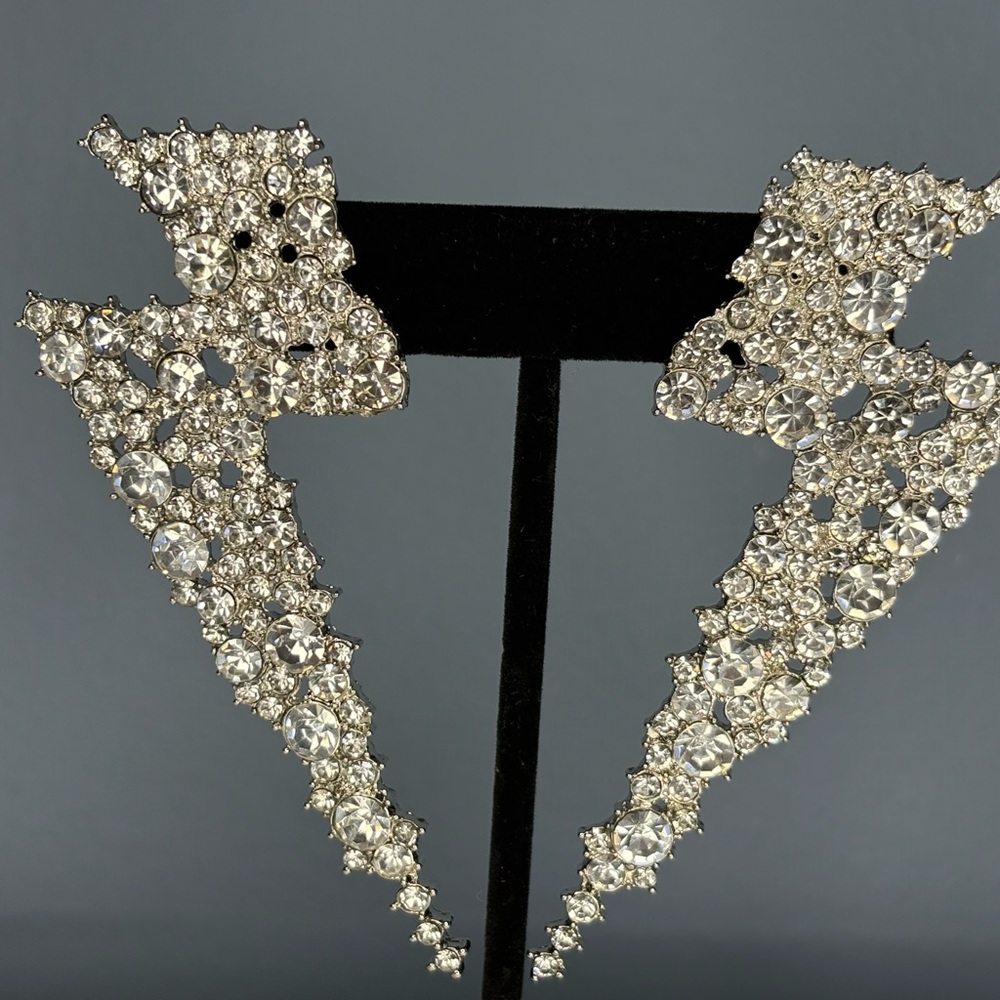 Sale!!! Nasty Gal Silver Lightning Bolt Earrings - Picture 2 of 2